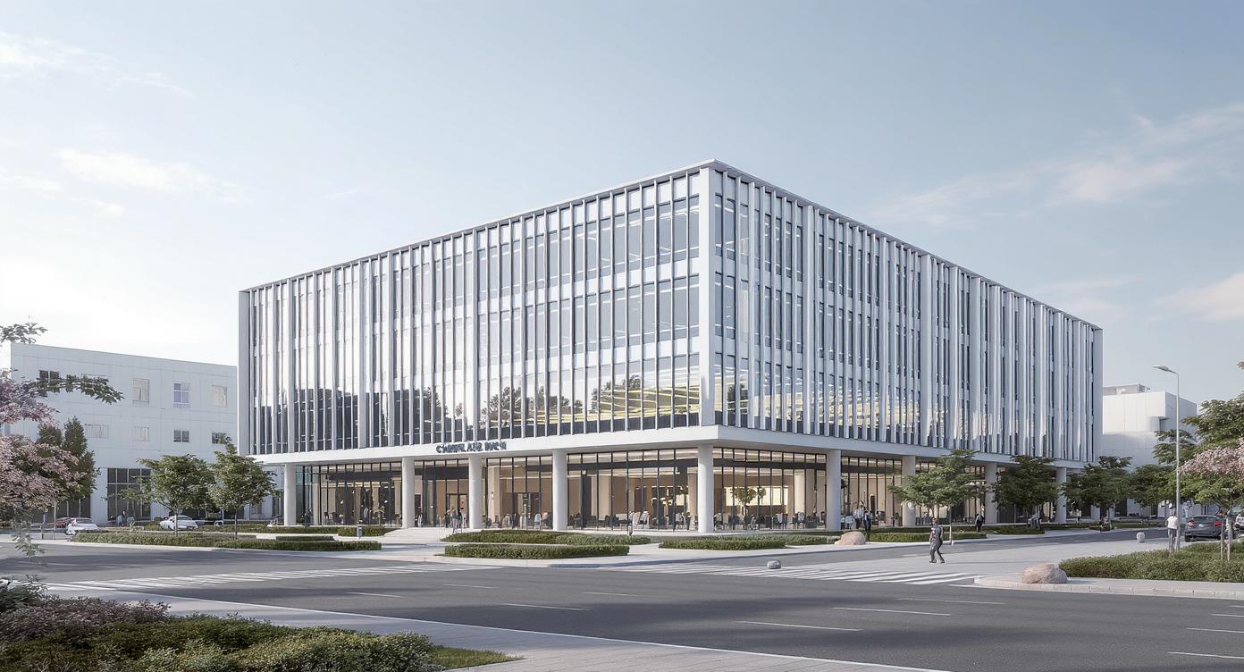 Exterior imponente del Corporativo Visión Empresarial